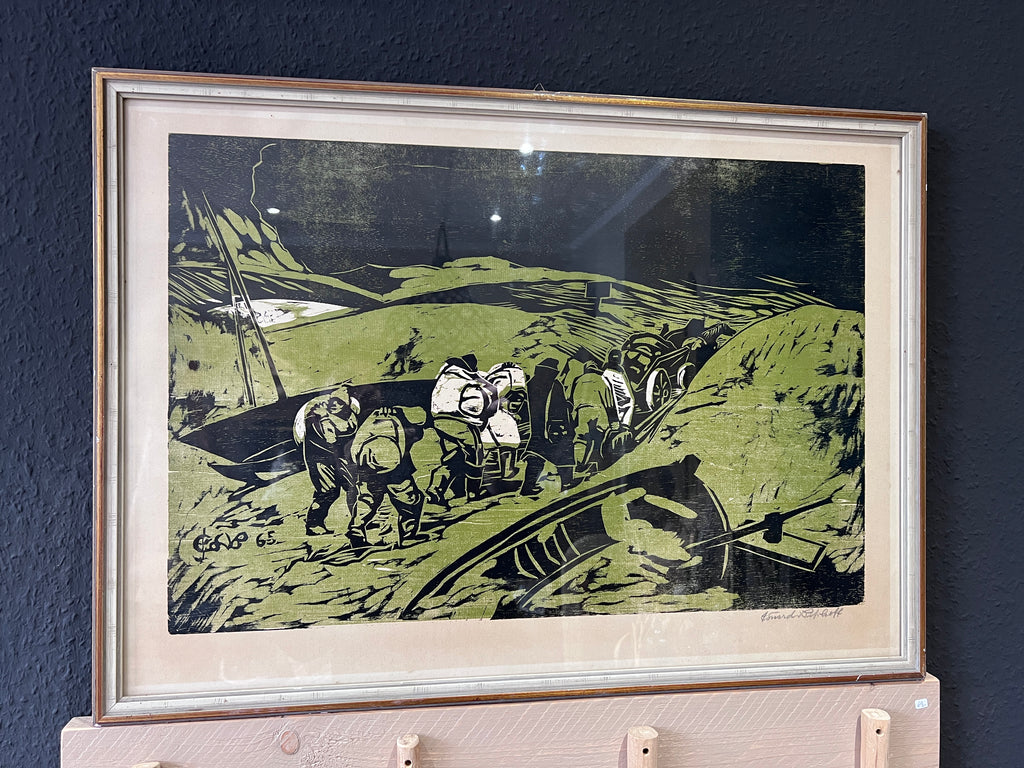 Grafik Eduard Bischoff Einholen mit Pferdewagen