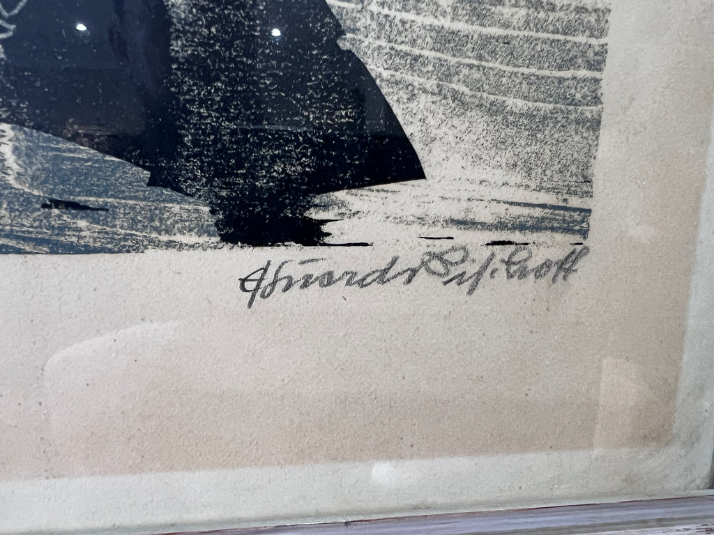 Grafik Eduard Bischoff Fischer am Kahn