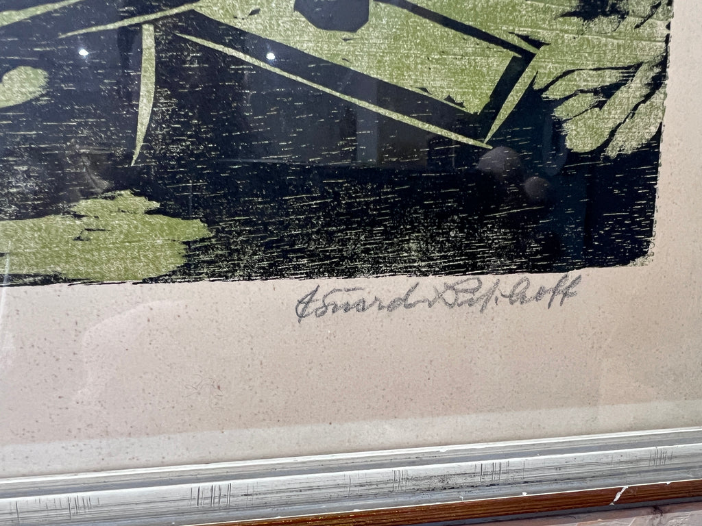 Grafik Eduard Bischoff Einholen mit Pferdewagen