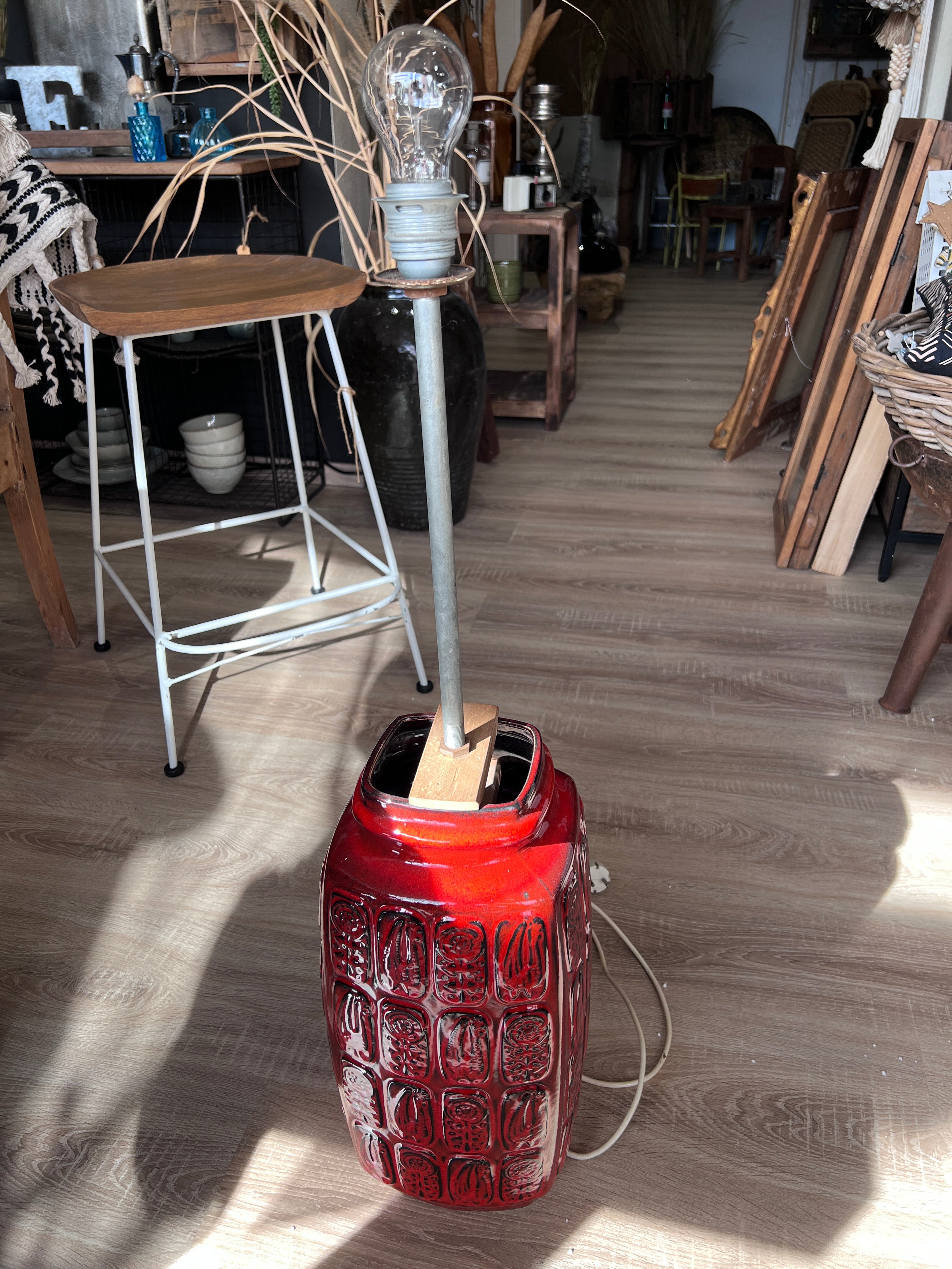 Bodenvase von Bodo Mans für Bay, als Lampe