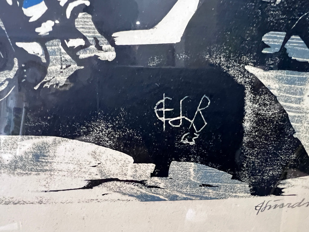 Grafik Eduard Bischoff Fischer am Kahn