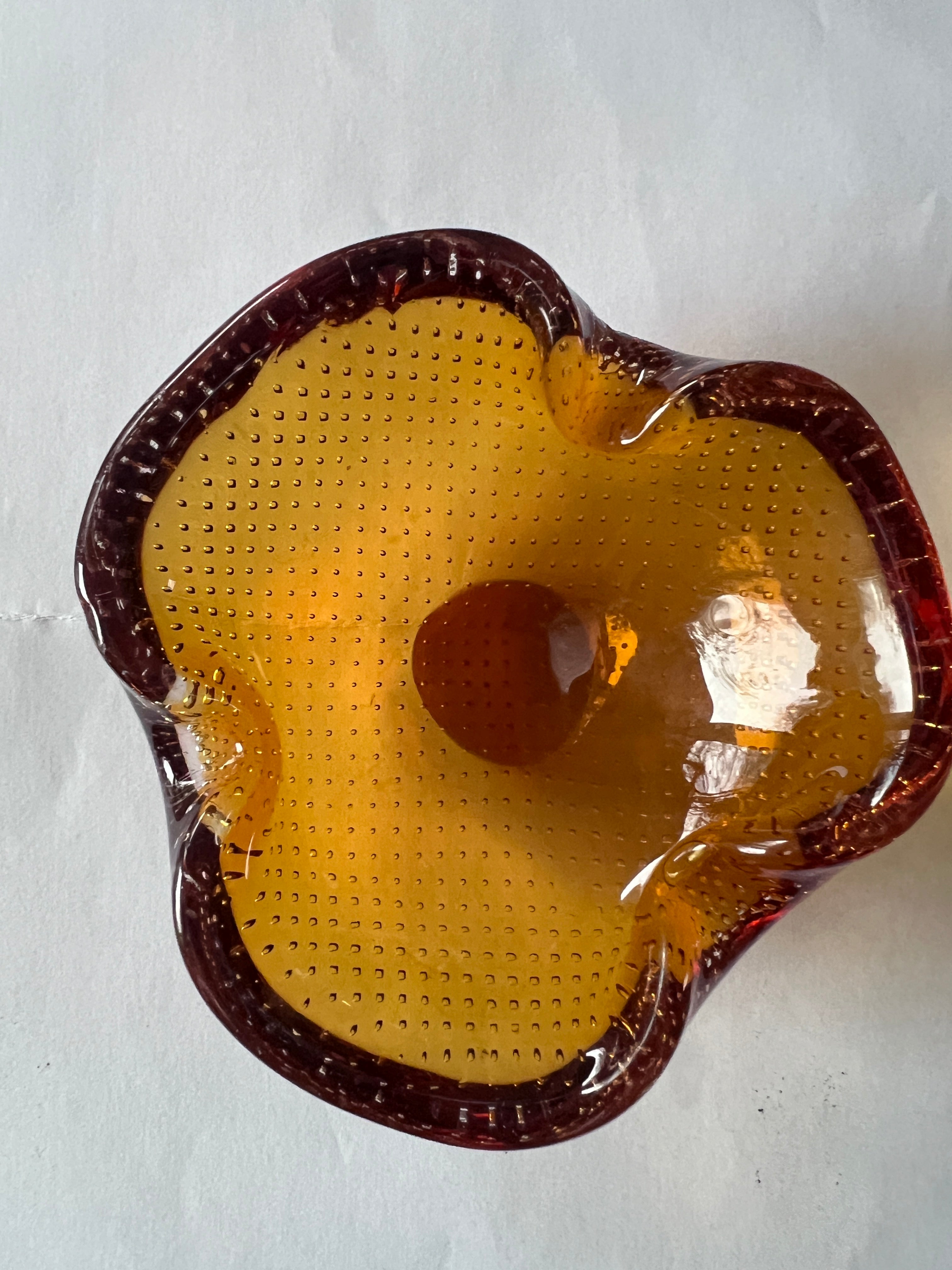 Aschenbecher aus Muranoglas, orange