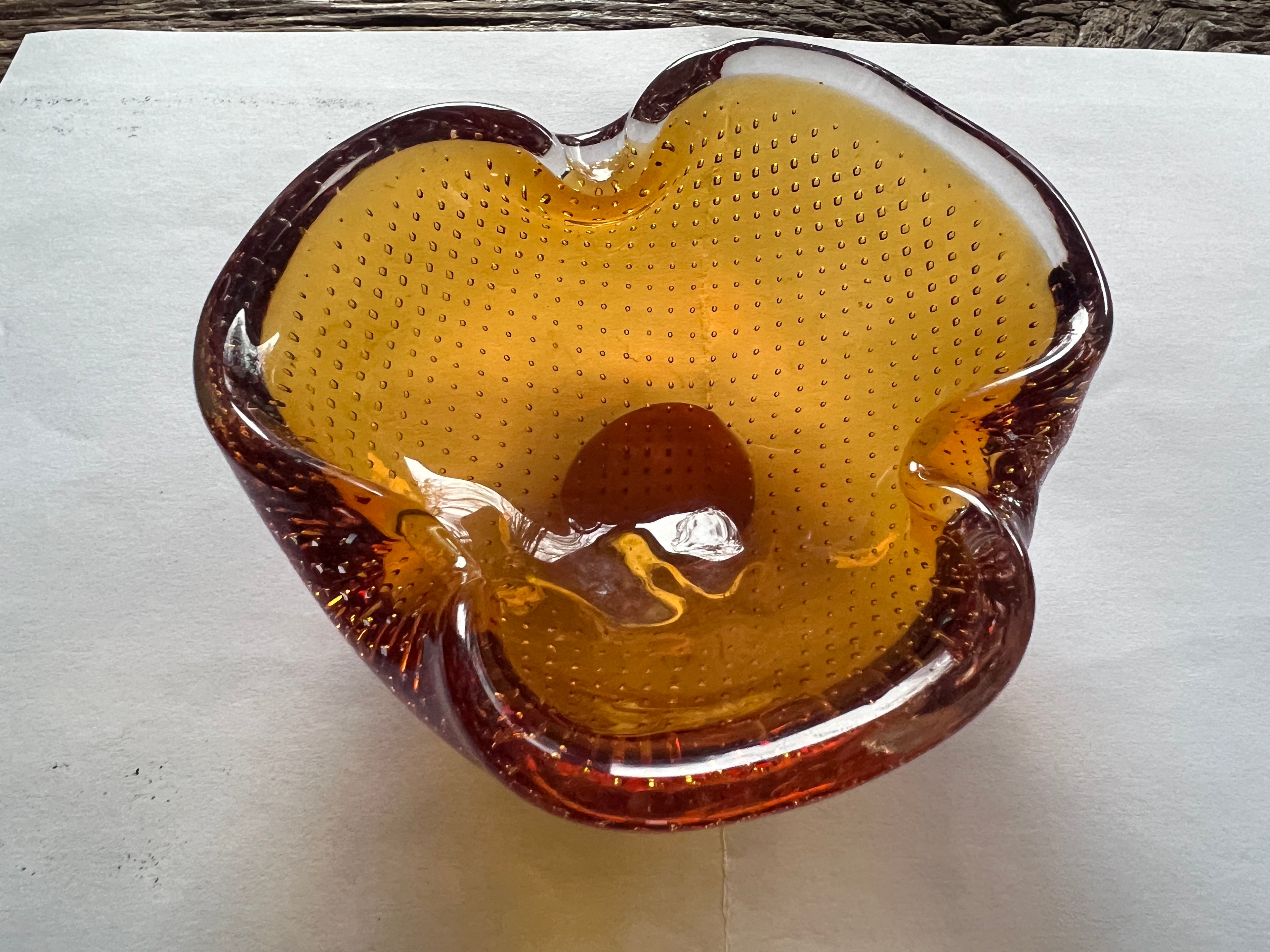 Aschenbecher aus Muranoglas, orange